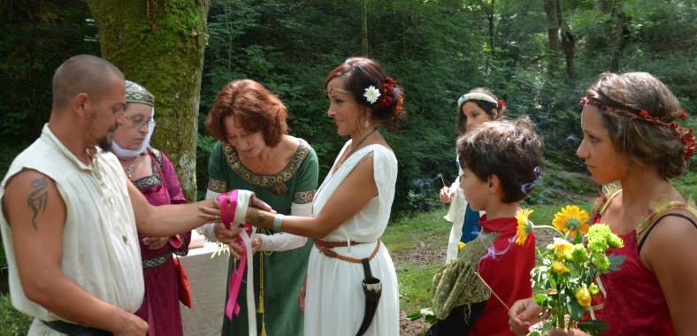 Sacred wedding celebration in France